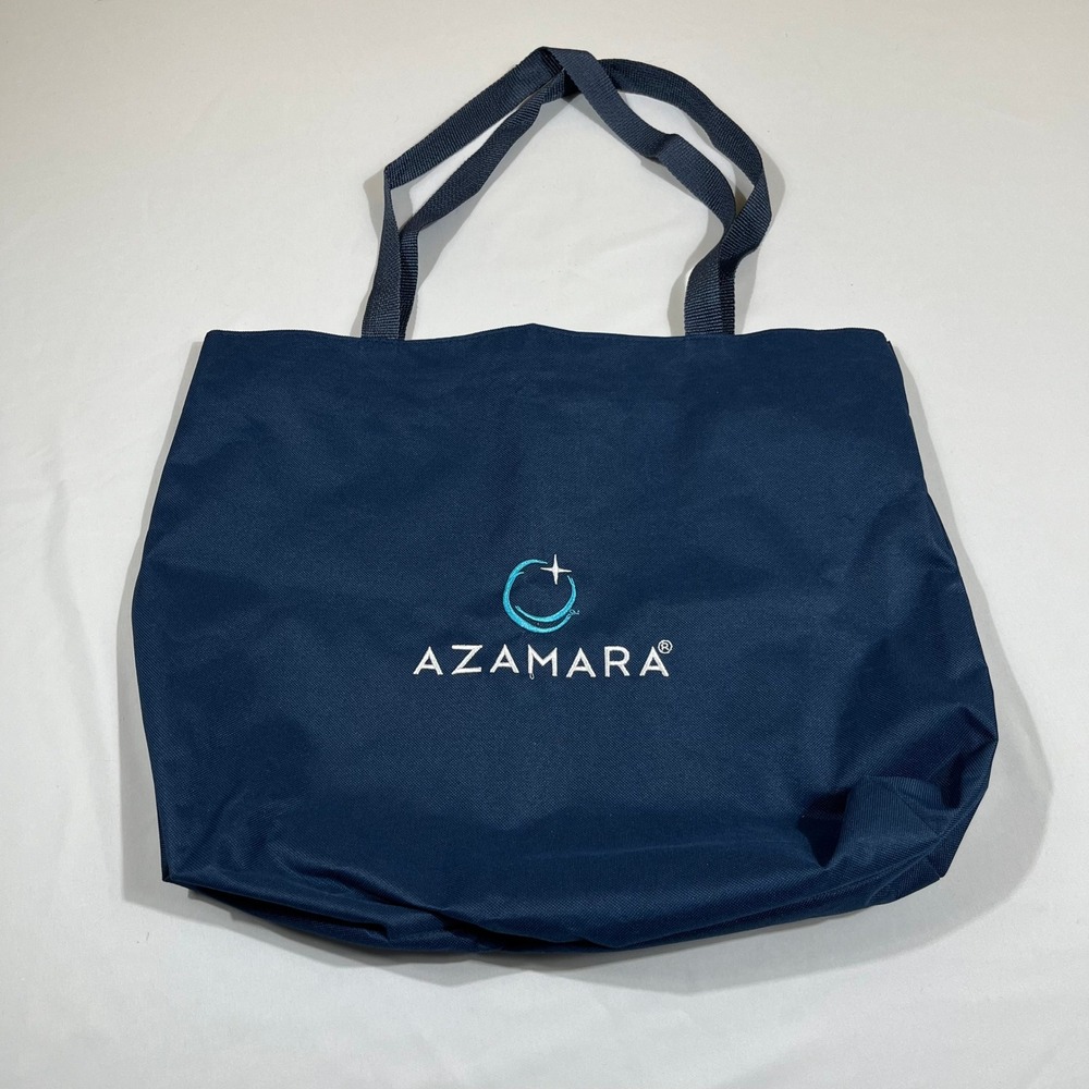 Azamara Tote Bag Large Navy Blue Nautical Cruise Travel Zip Top